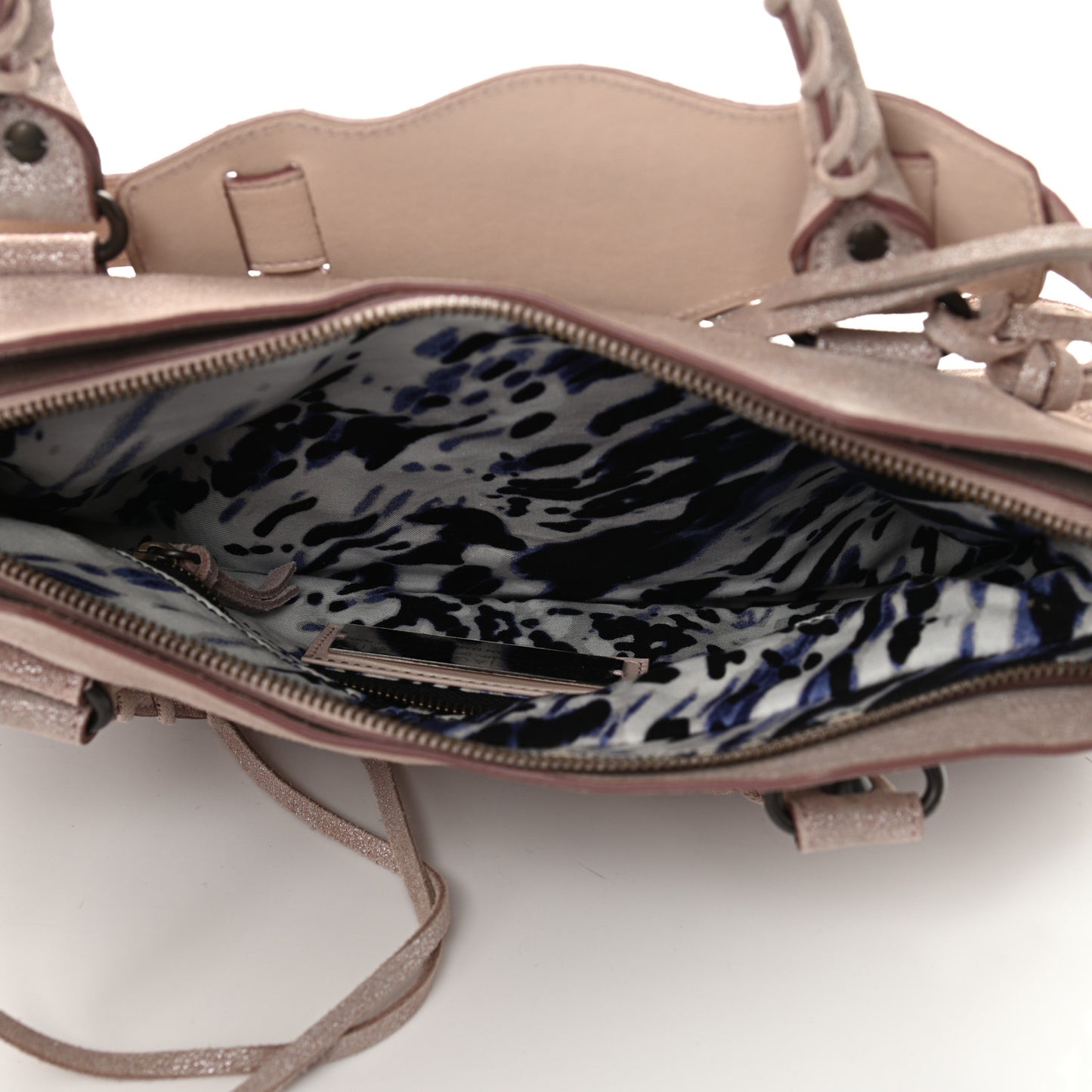 Metallic Craquele Calfskin Suede Classic Hardware First Old Rose