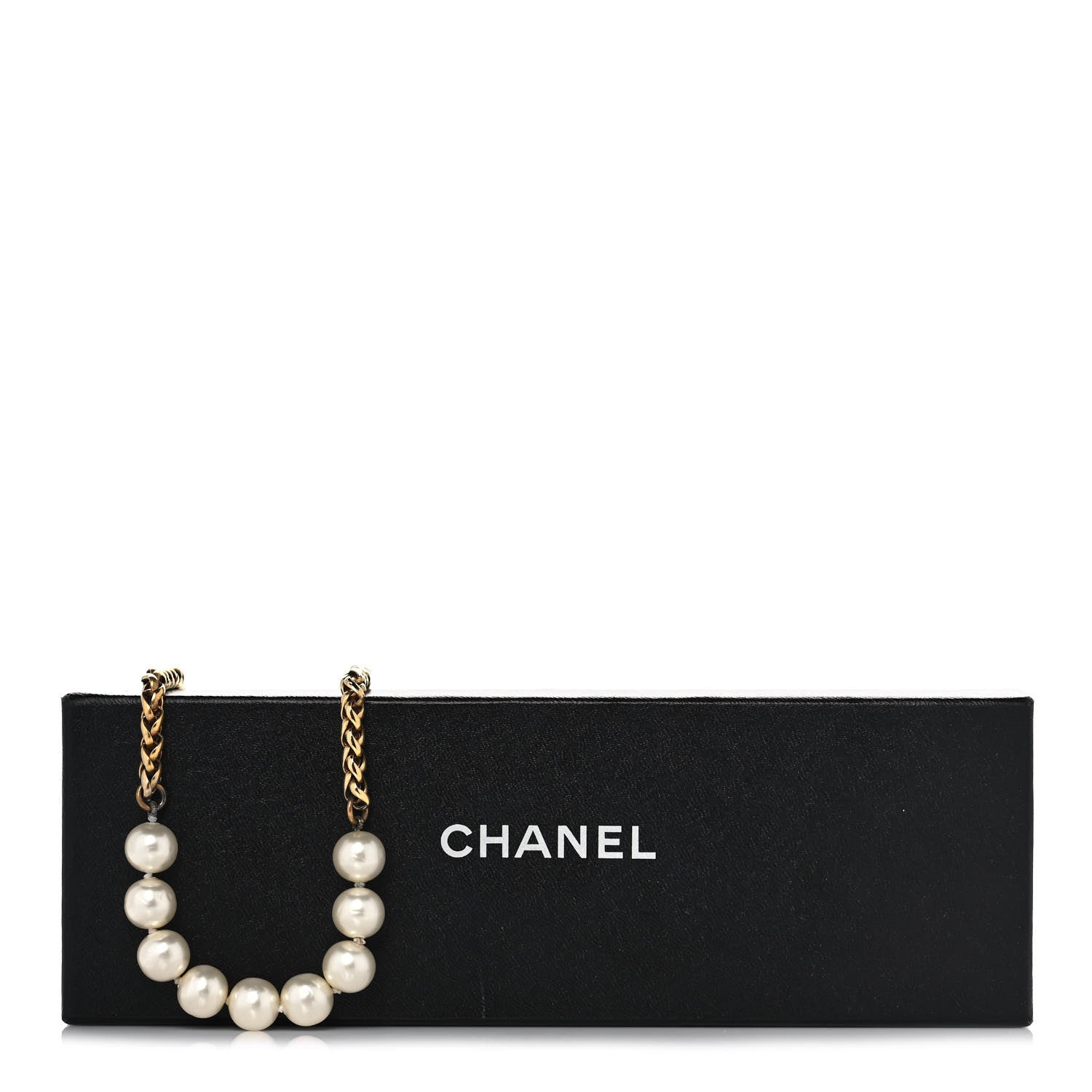 Chanel Pearl Chain Long Necklace Gold 5 of 5