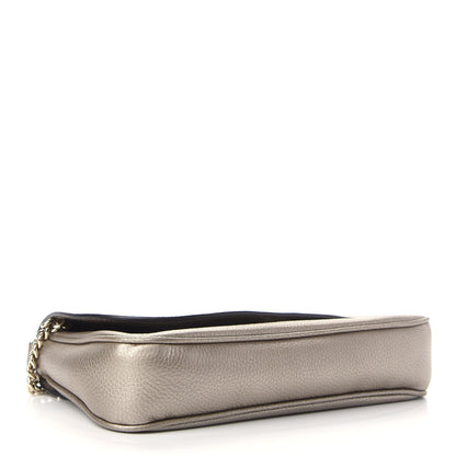 Gucci Metallic Pebbled Calfskin Medium Soho Flap Crossbody Golden Beige 3 of 8