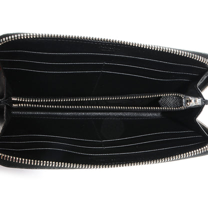 Prada Saffiano Zip Around Wallet Nero Black 6 of 9