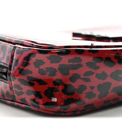 Saint Laurent Patent Calfskin Leopard Print Monogram Mini Lou Camera Bag Red 9 of 11
