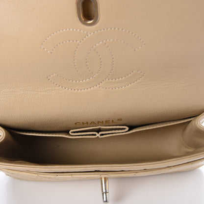 Chanel Aged Calfskin Small Double Flap Beige 6 of 9