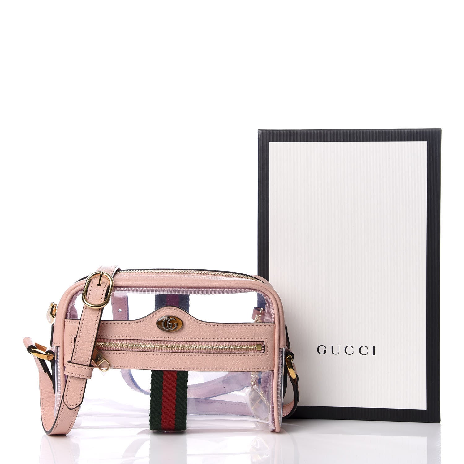 Gucci Vinyl Web Mini Ophidia Transparent Shoulder Bag Perfect Pink 8 of 8