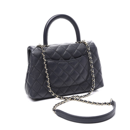 Chanel Caviar Quilted Mini Coco Handle Flap Navy Blue 2 of 11