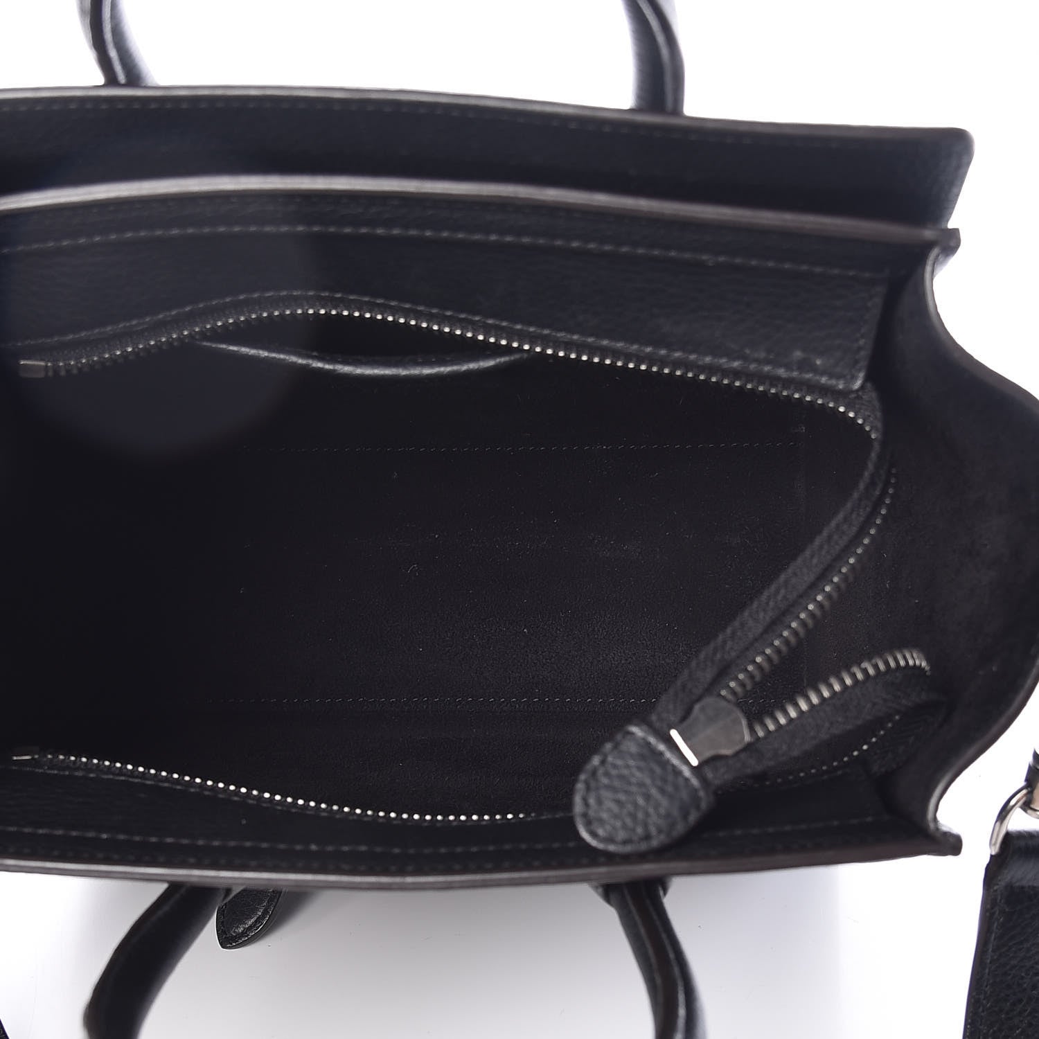 Celine Drummed Calfskin Nano Luggage Black 5 of 8