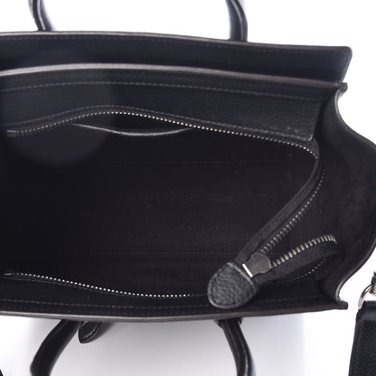 Celine Drummed Calfskin Nano Luggage Black 5 of 8