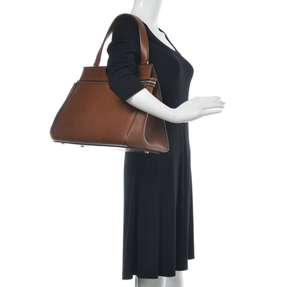 Celine Smooth Calfskin Large Edge Shoulder Bag Brown 2 of 17
