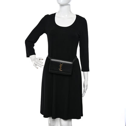 Saint Laurent Smooth Calfskin Monogram Kate Belt Bag Black 2 of 11