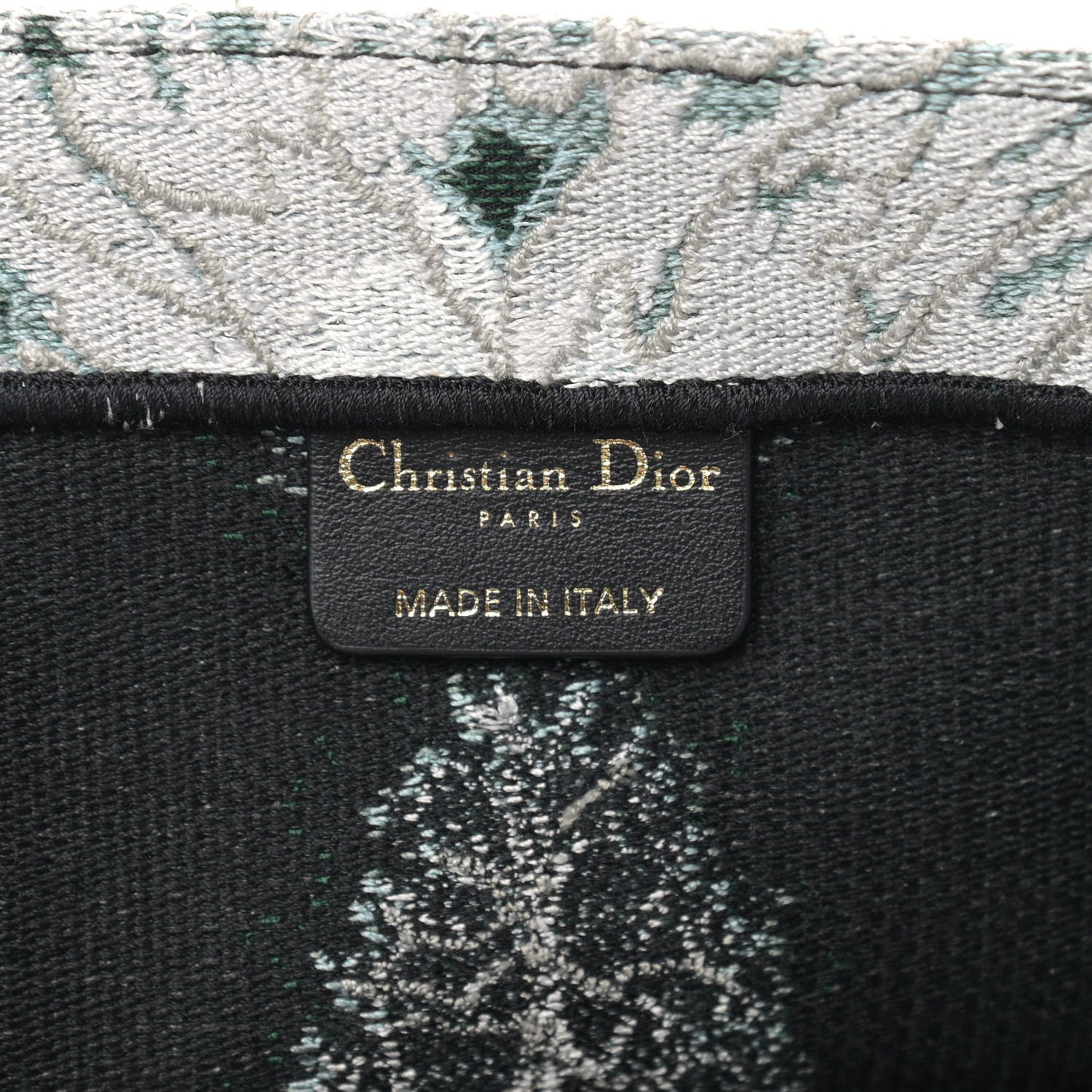 Canvas Large Tie And Dior Book Tote Green Multicolor