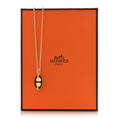 Hermes Metal Enamel Mini Maillon Pendant Necklace Black 5 of 5
