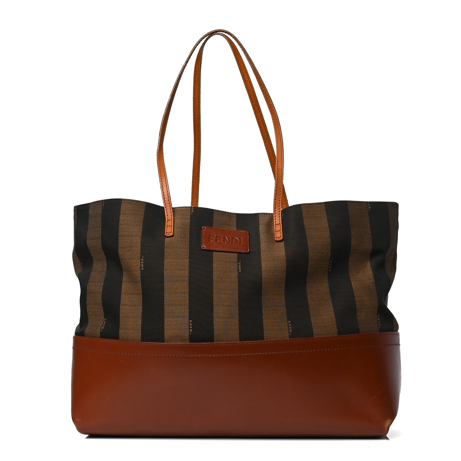 Fendi Pequin Cuoio Vegetale Medium Roll Tote Tobacco Cuoio Miele 1 of 7