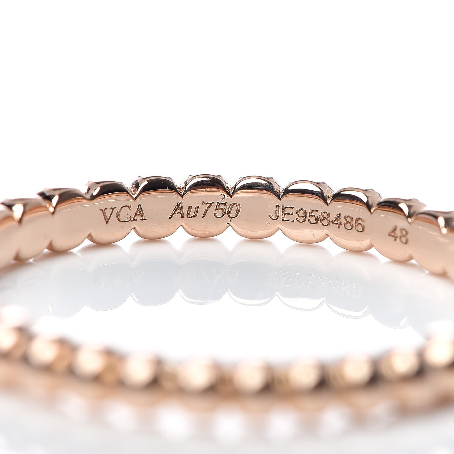 Van Cleef & Arpels 18K Rose Gold Small Perlee Ring 48 4.5 4 of 5