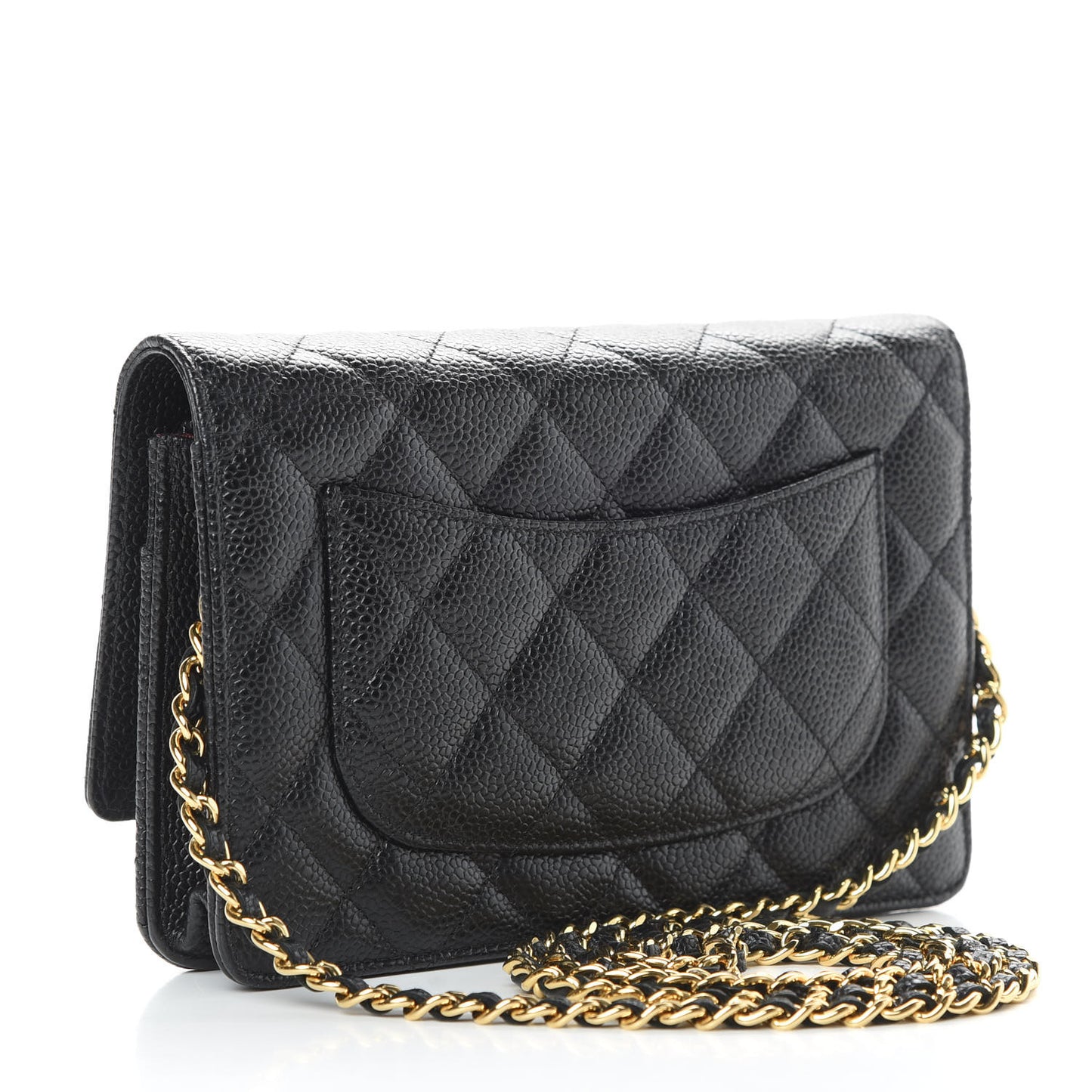 Caviar Quilted Wallet On Chain WOC Black