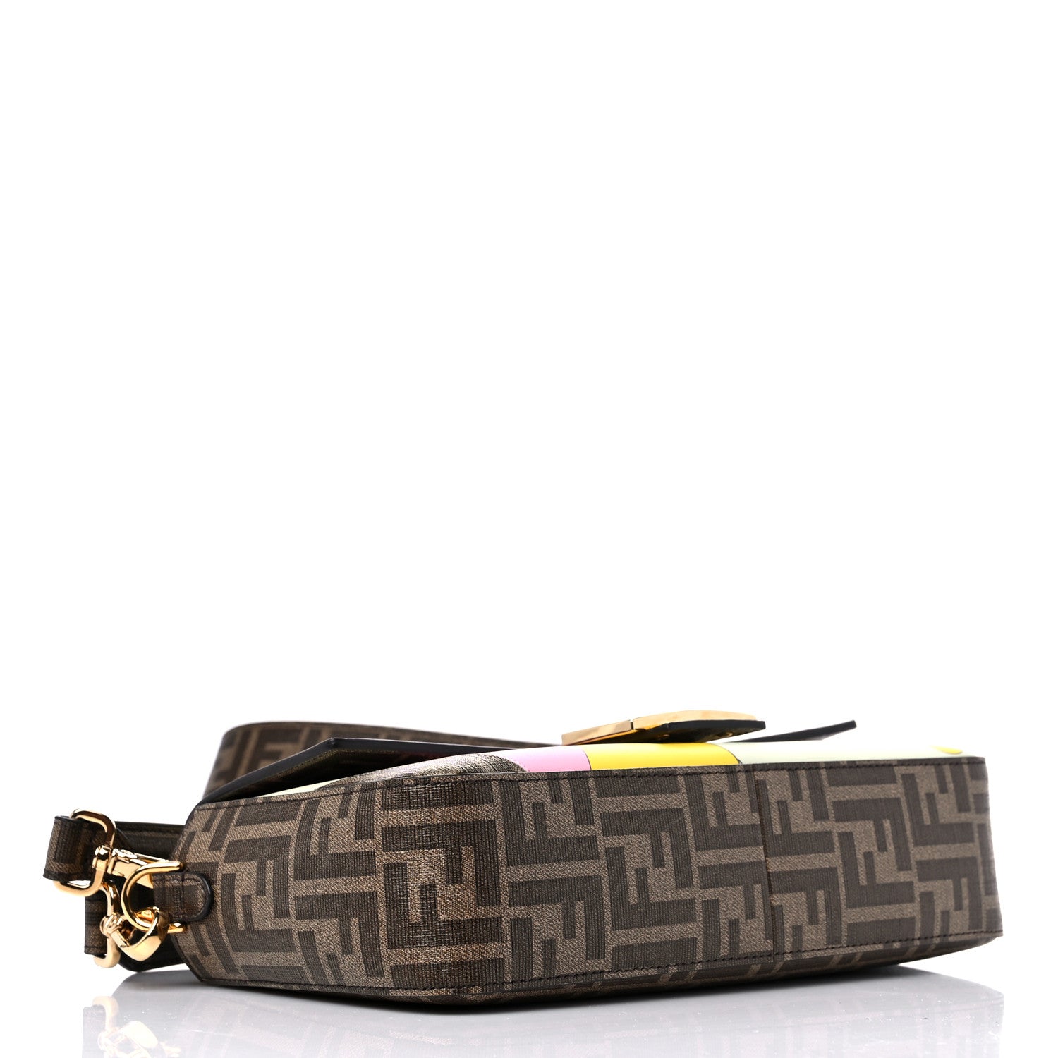 Fendi Glazed Fabric FF 1974 Hairdo Girls Inlay Baguette Mogano Panna Multicolor 4 of 8