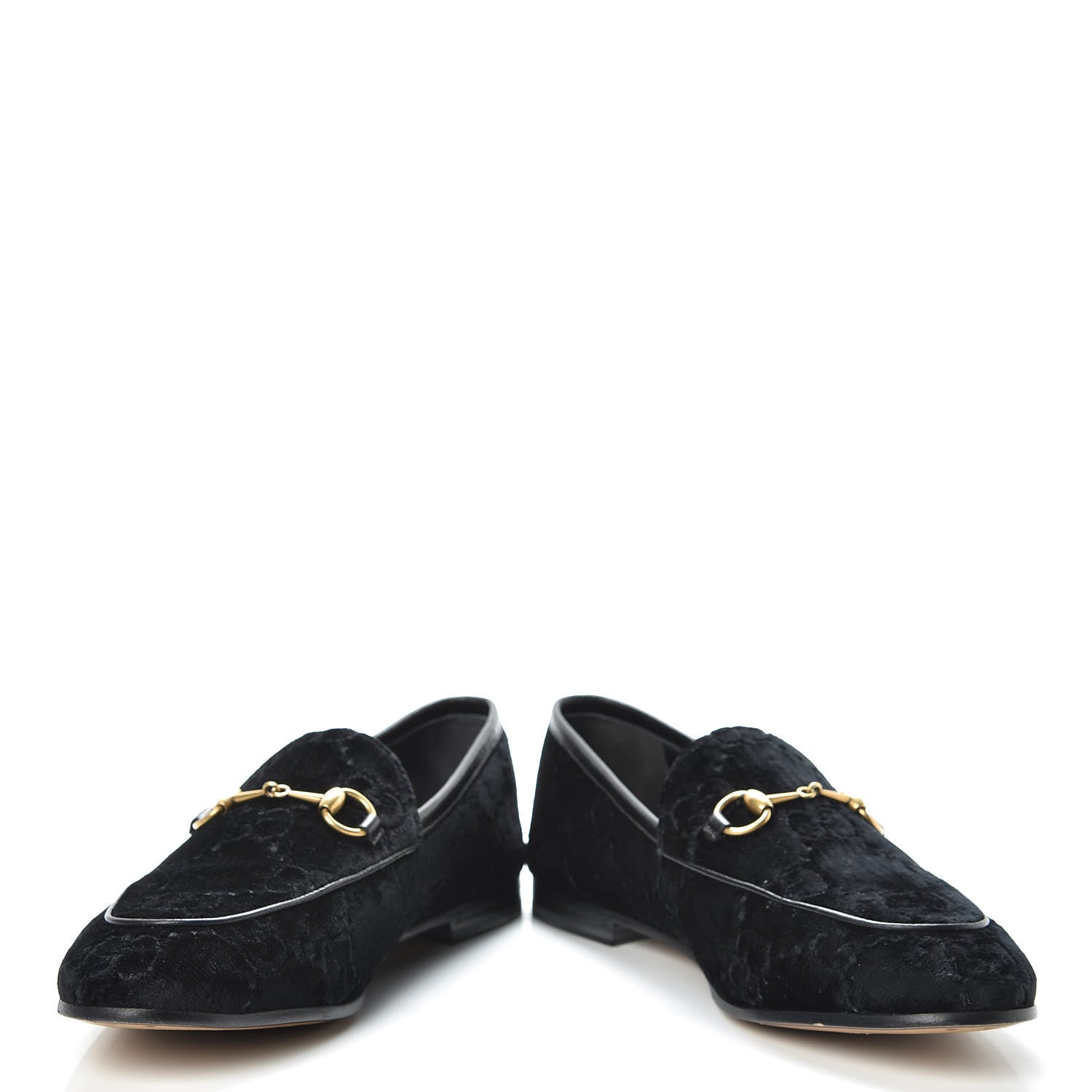 Gucci Velvet GG Monogram Horsebit Womens Jordaan Loafers 38.5 Black 5 of 14