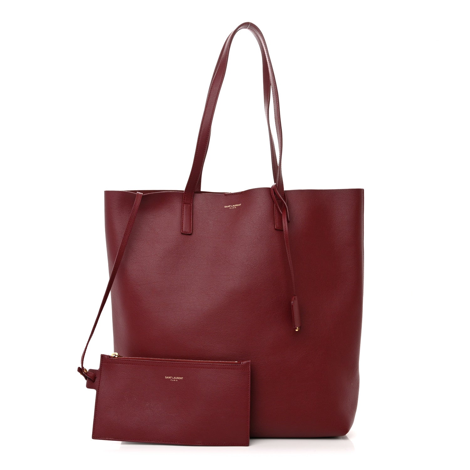 Saint Laurent Calfskin Large Shopping Tote Bordeaux 1 of 13
