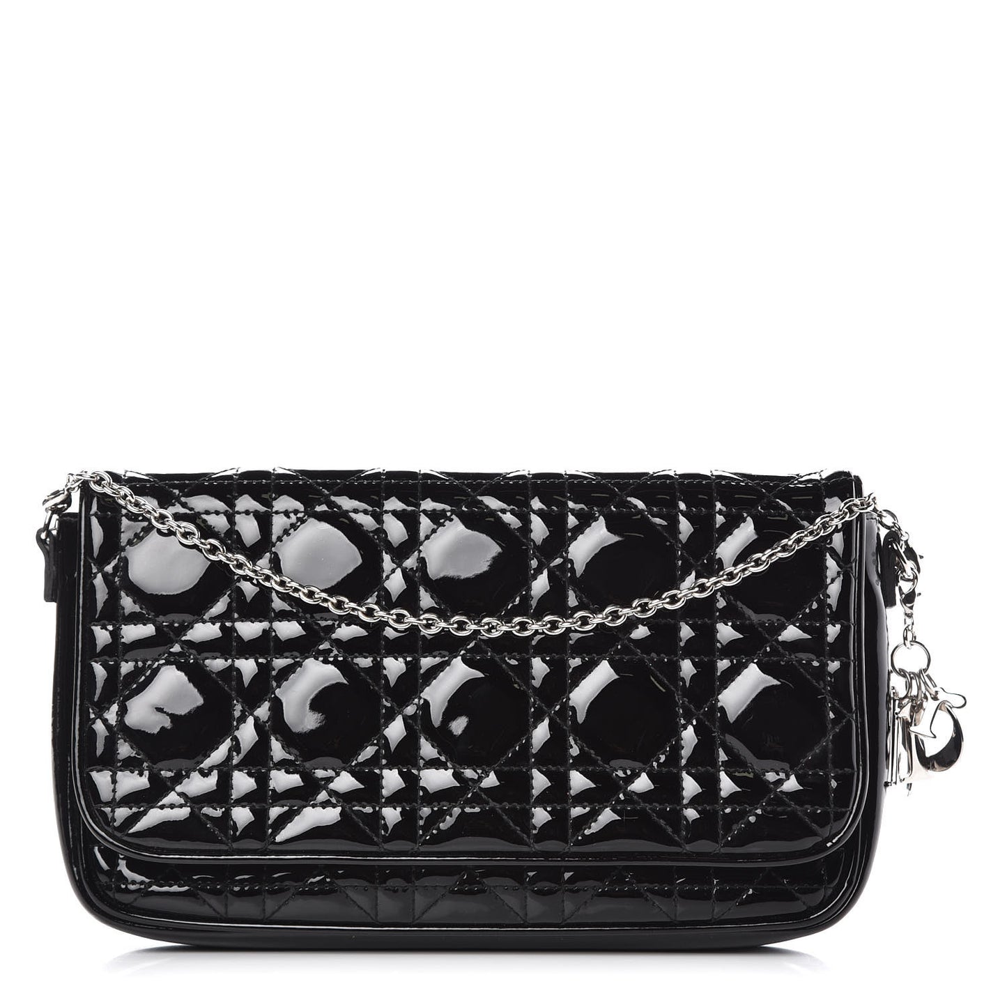 Patent Cannage Wallet on Chain Pouch Black