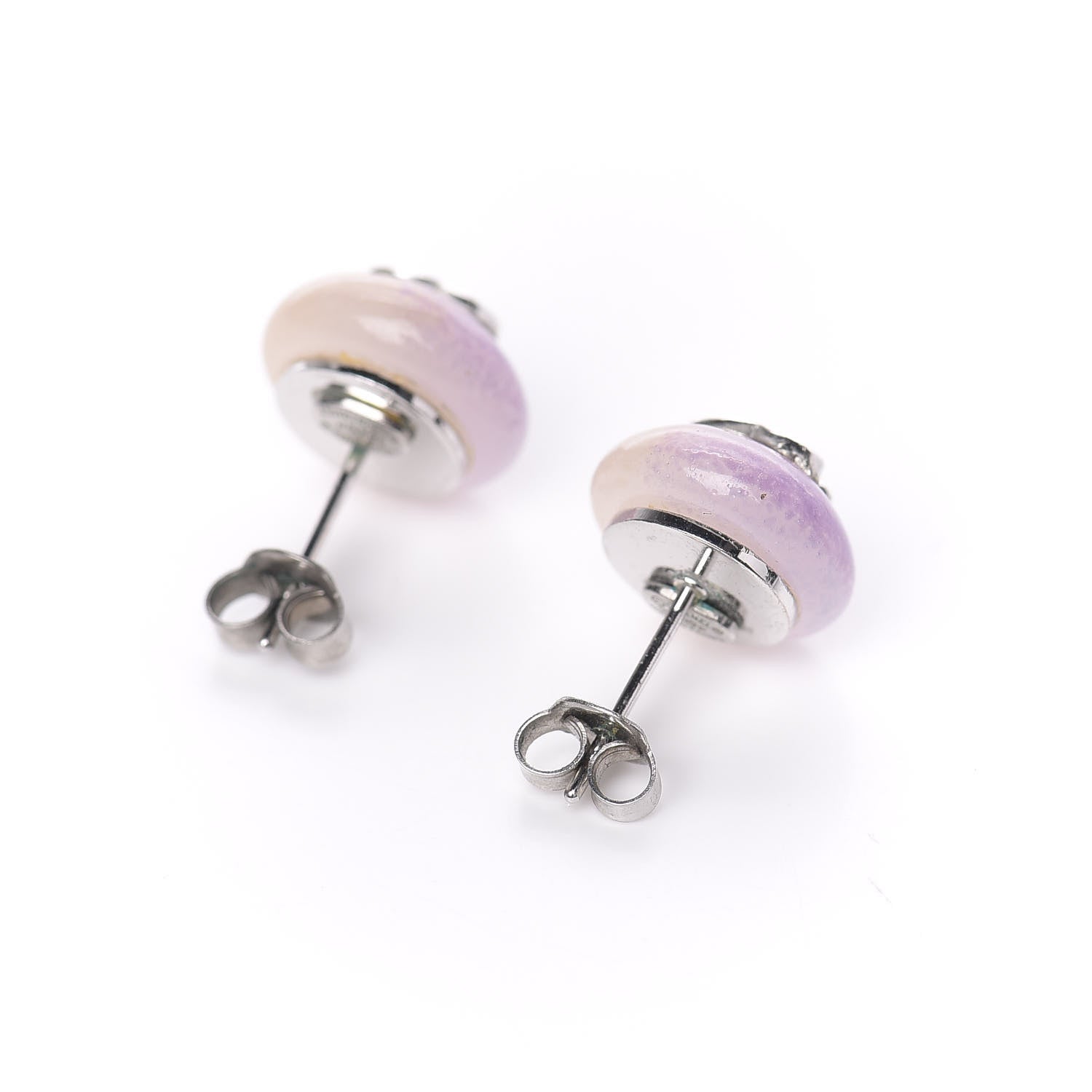 Chanel Resin CC Earrings Pink 3 of 5