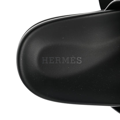 Hermes Calfskin Womens Chypre Sandals 40.5 Black 7 of 9