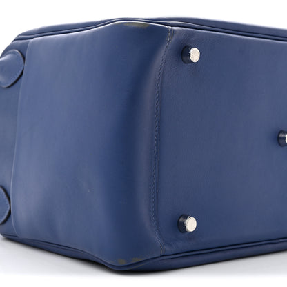 Hermes Swift Epsom Lindy 26 Tressage De Cuir Bleu Brighton Capucine Bleu Saphir 9 of 13