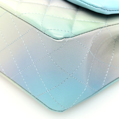 Chanel Lambskin Quilted Tie Dye Ombre Mini Rectangular Flap Blue Multicolor 10 of 10