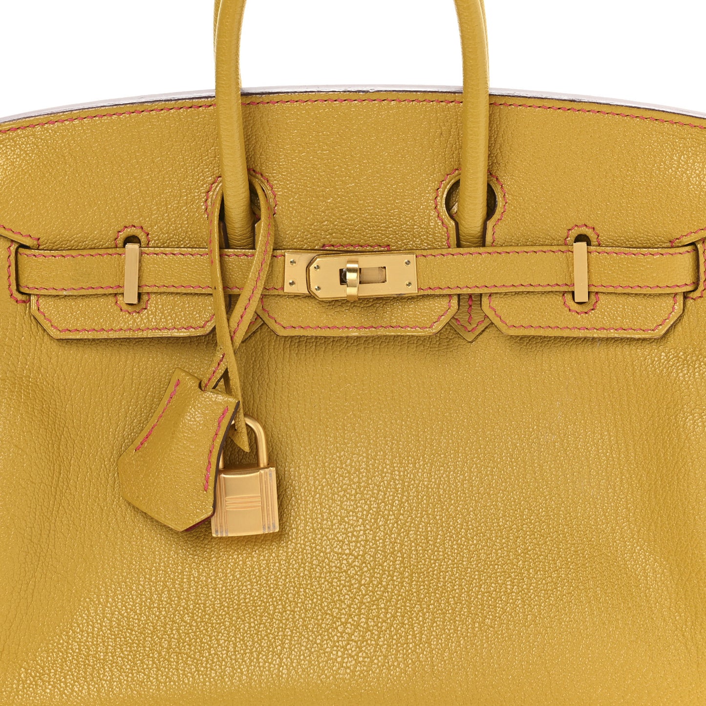 Chevre Mysore Horseshoe Birkin 25 Jaune Ambre Rose Extreme