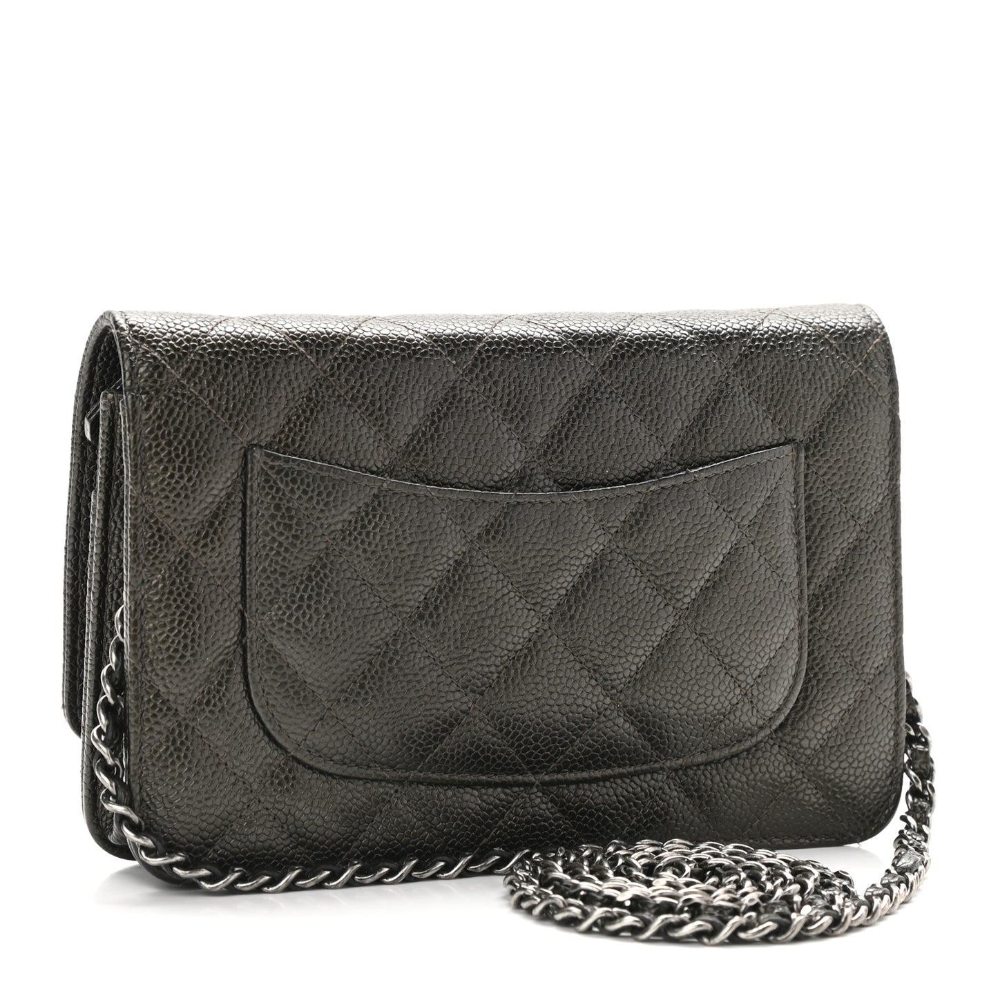 Caviar Quilted Wallet On Chain WOC Dark Green