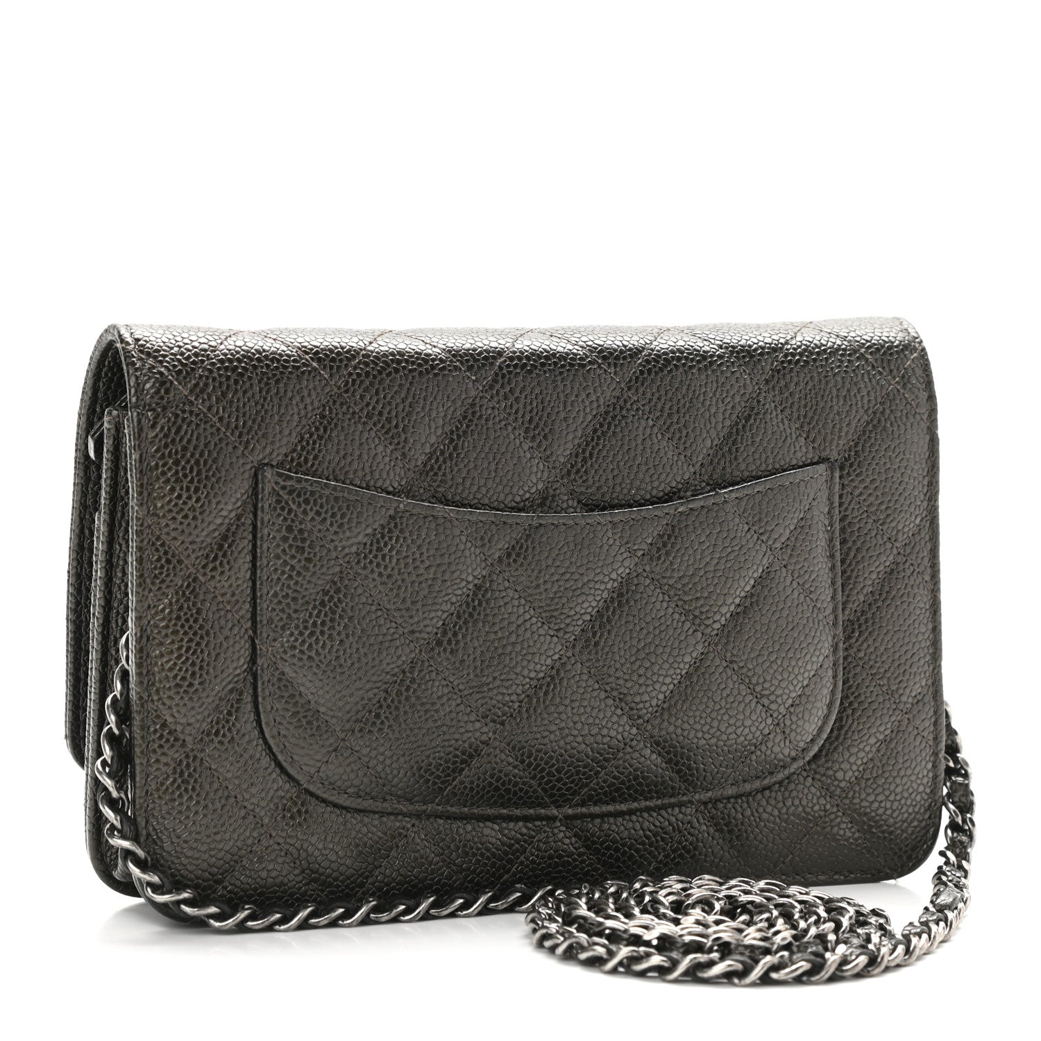 Chanel Caviar Quilted Wallet On Chain WOC Dark Green 2 of 9