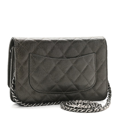 Chanel Caviar Quilted Wallet On Chain WOC Dark Green 2 of 9