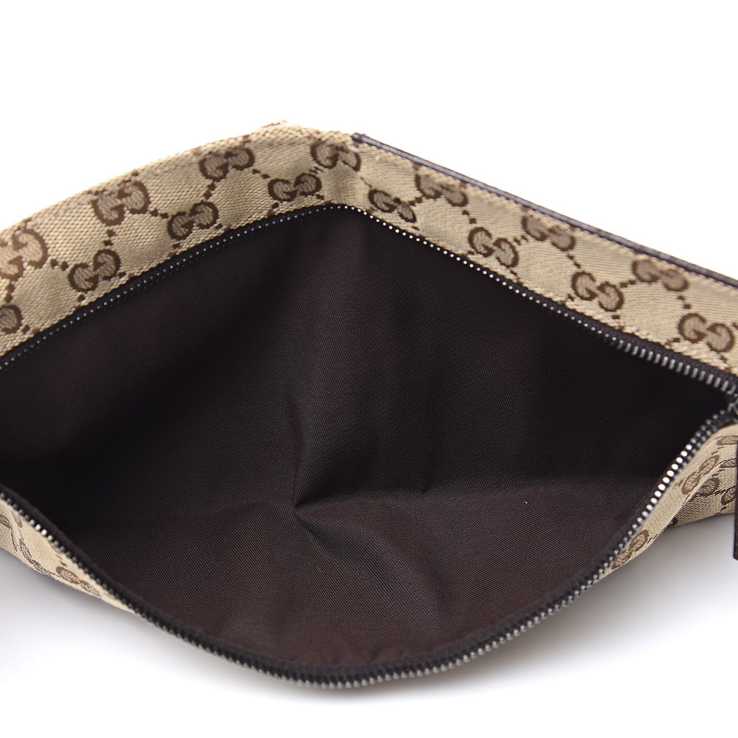 GG Monogram Double Pocket Belt Bag Dark Brown