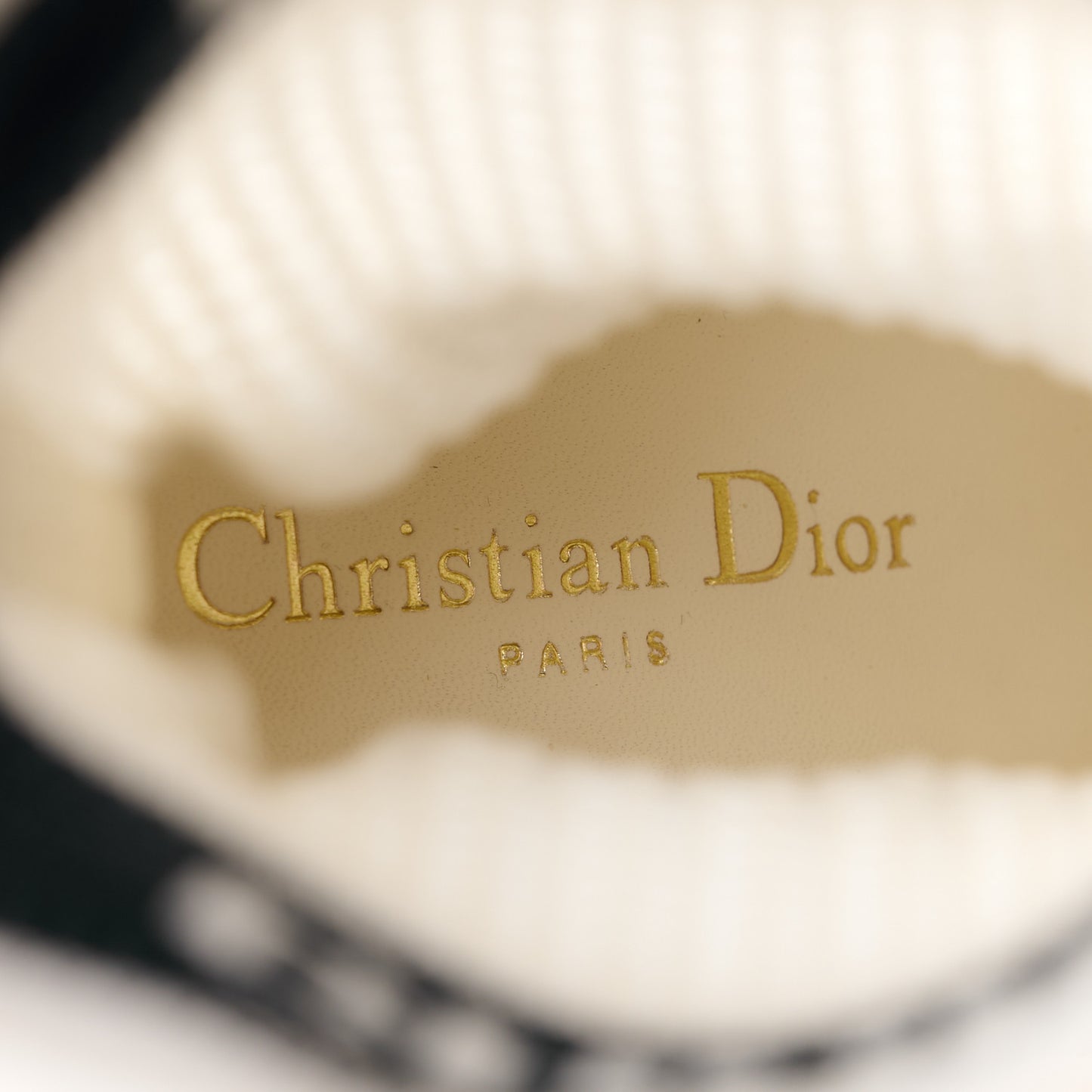 CHRISTIAN DIOR Calfskin Knit D-Zenith Boots 36.5 Off White
