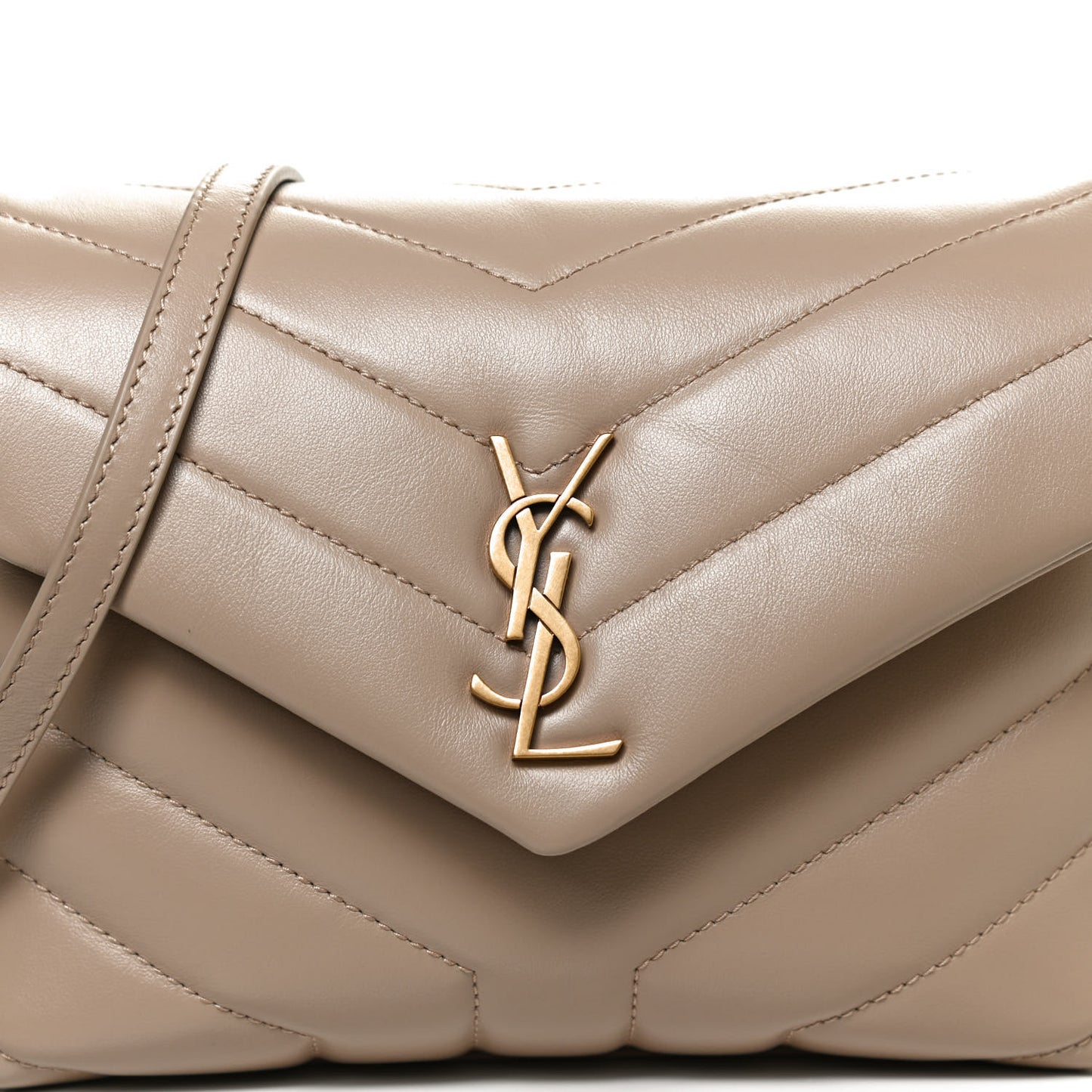 Calfskin Y Quilted Monogram Toy Loulou Crossbody Bag Latte