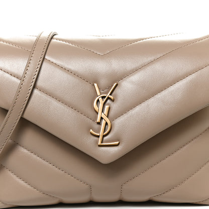 Saint Laurent Calfskin Y Quilted Monogram Toy Loulou Crossbody Bag Latte 7 of 12