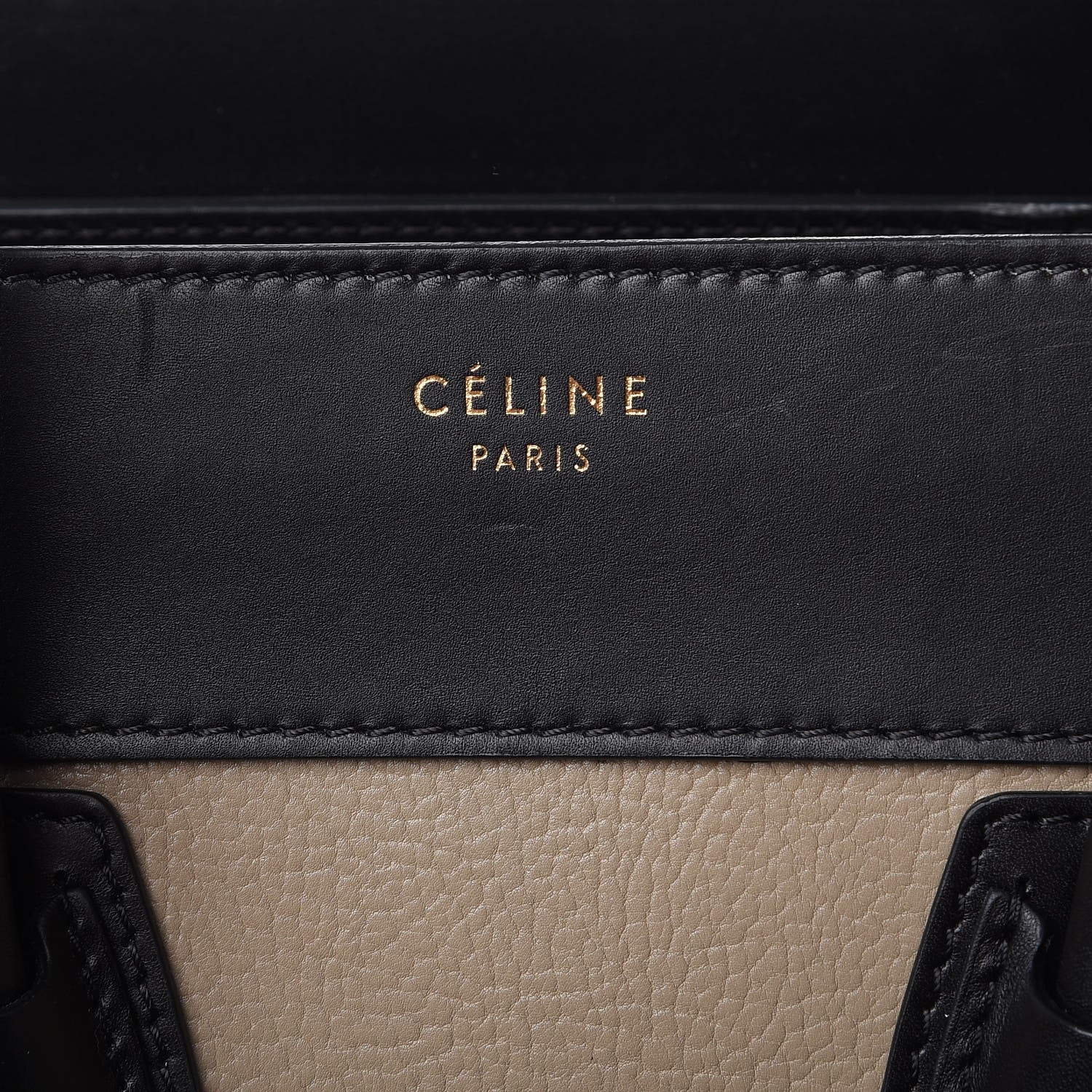Celine Elephant Calfskin Suede Mini Tri-Color Luggage Sand 6 of 12