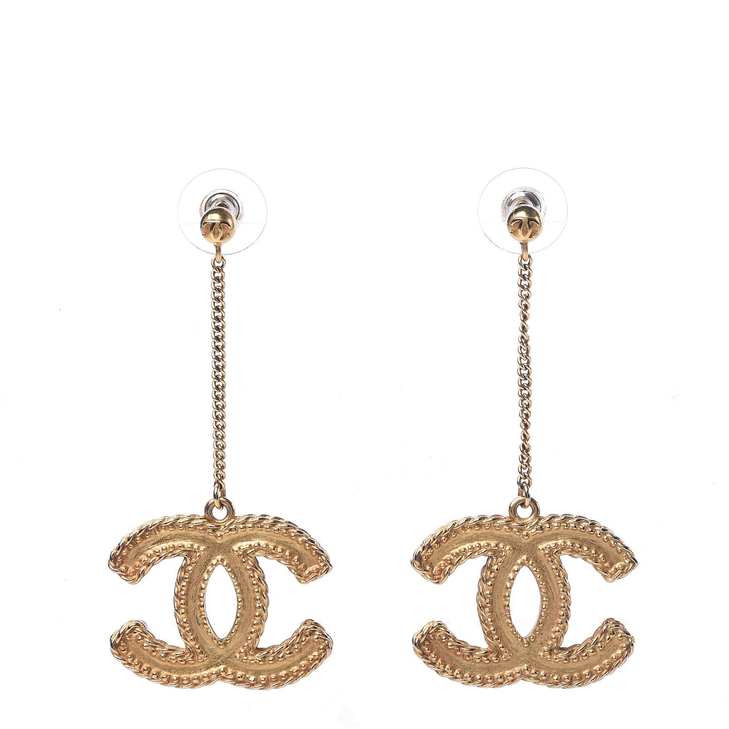 CC Drop Earrings Matte Gold