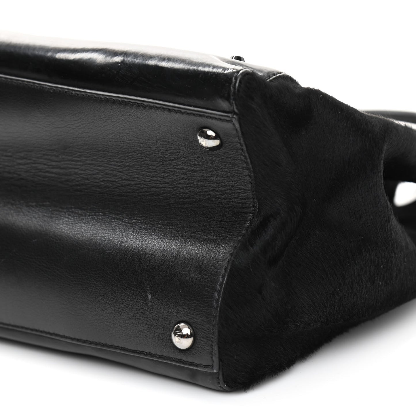Patent Calf Hair Studded Regular 2Jours Tote Black