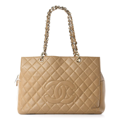 Chanel Caviar Quilted Grand Timeless Tote GTT Beige 1 of 12