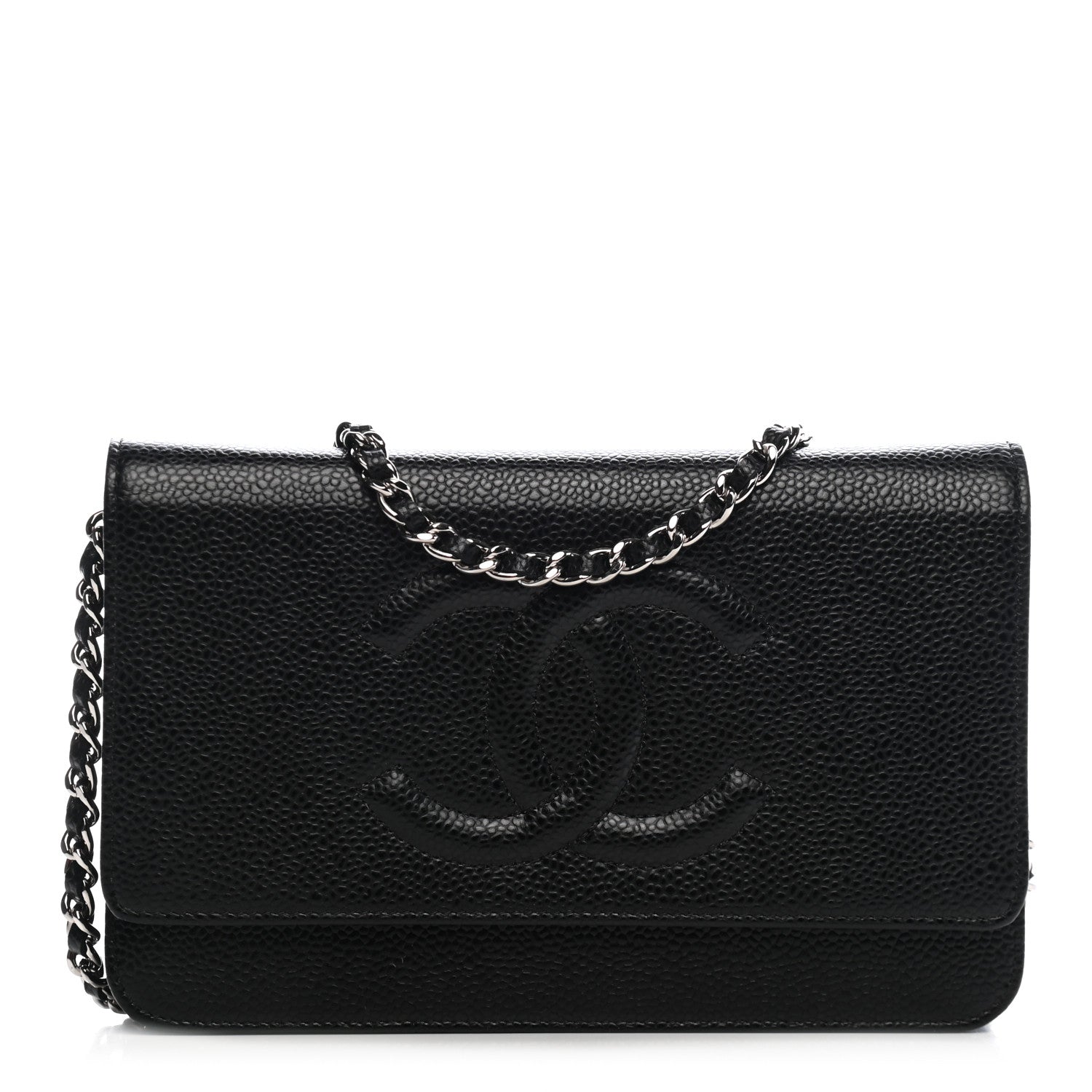 Chanel Caviar Timeless CC Wallet On Chain WOC Black 1 of 9