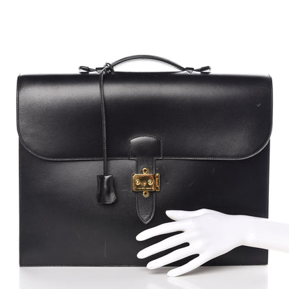 Hermes Box Sac a Depeche 41 Briefcase Black 3 of 12