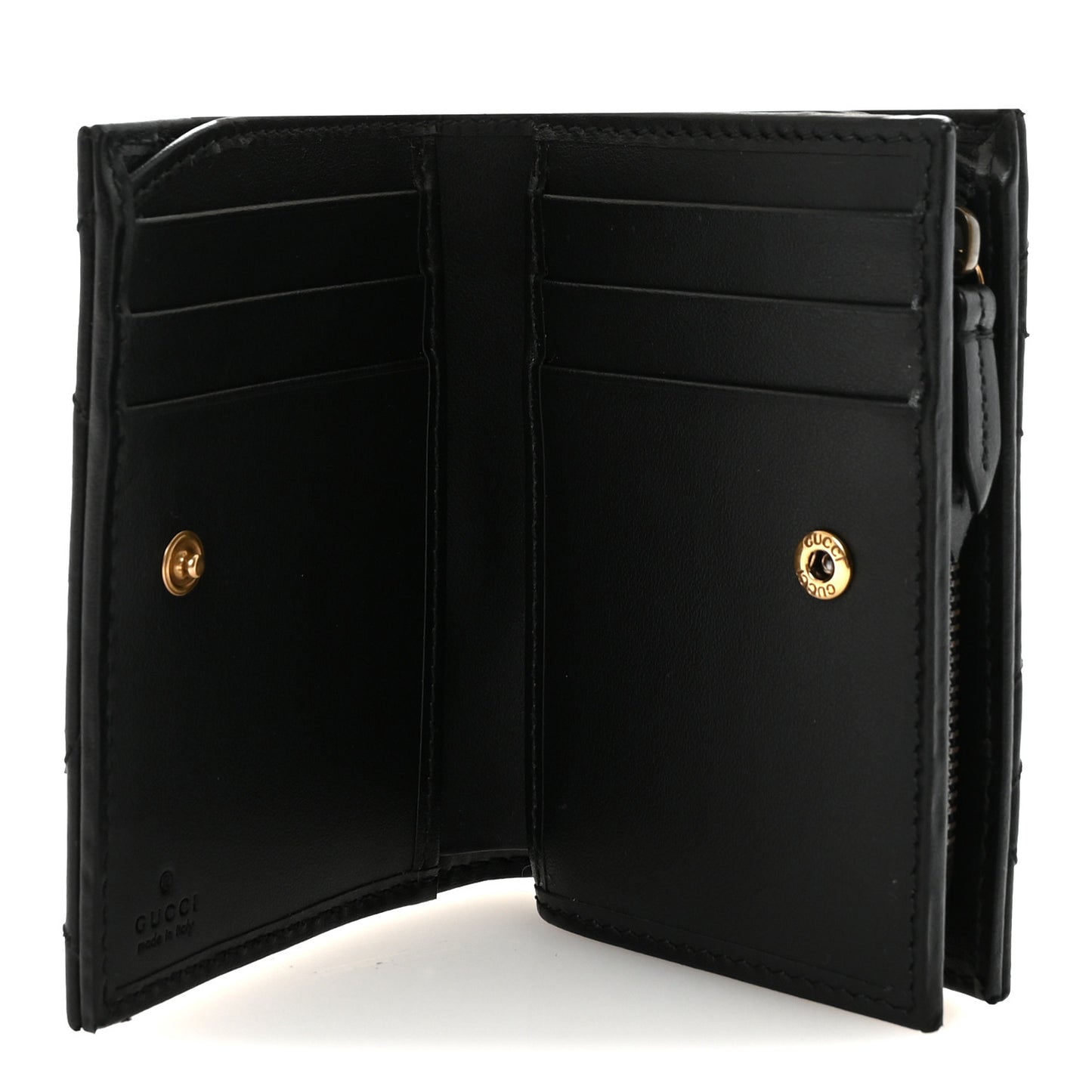 Calfskin Matelasse GG Marmont Card Case Wallet Black