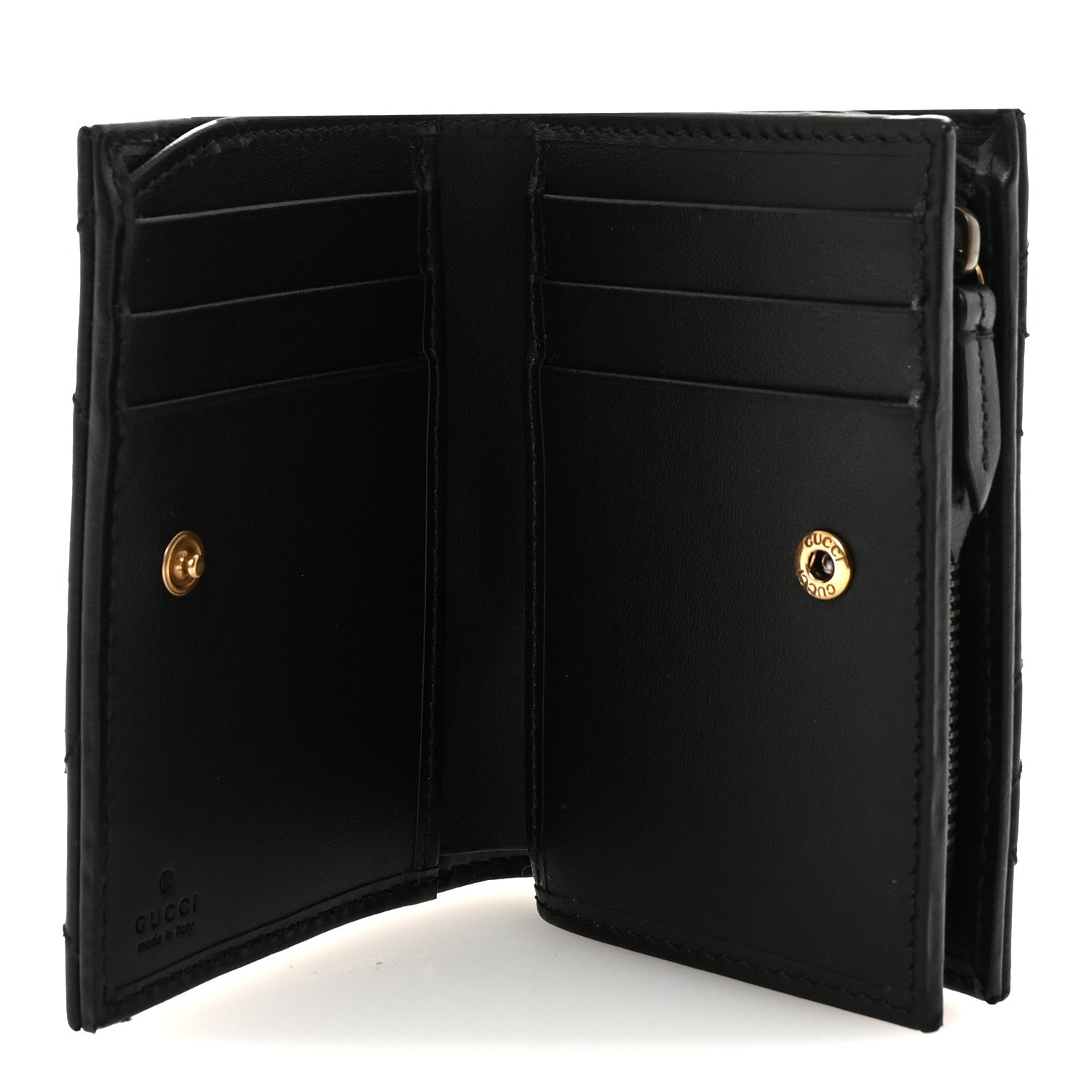 Gucci Calfskin Matelasse GG Marmont Card Case Wallet Black 5 of 8