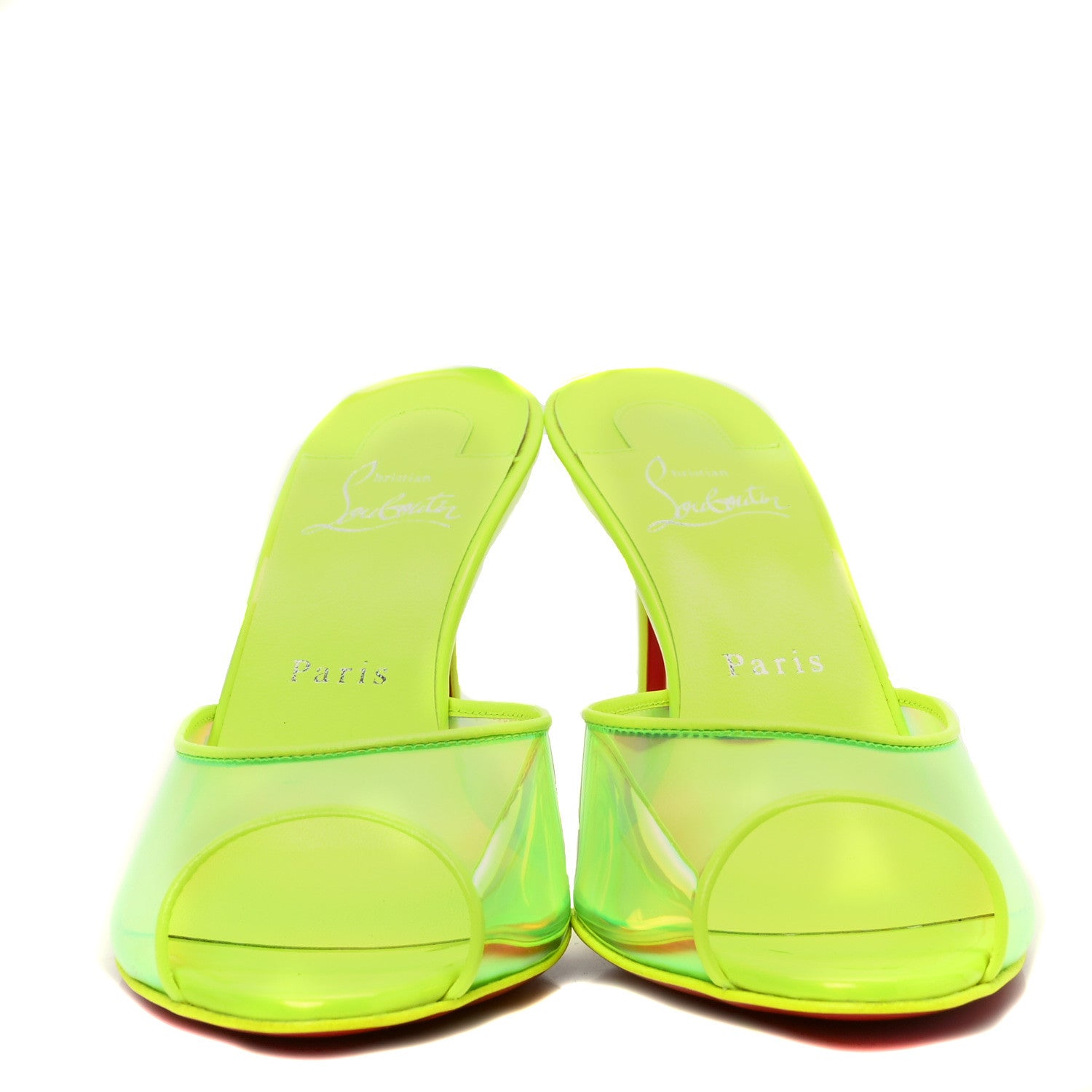 Christian Louboutin PVC Patent Me Dolly 85 Pumps 38.5 Fluo Yellow 2 of 6