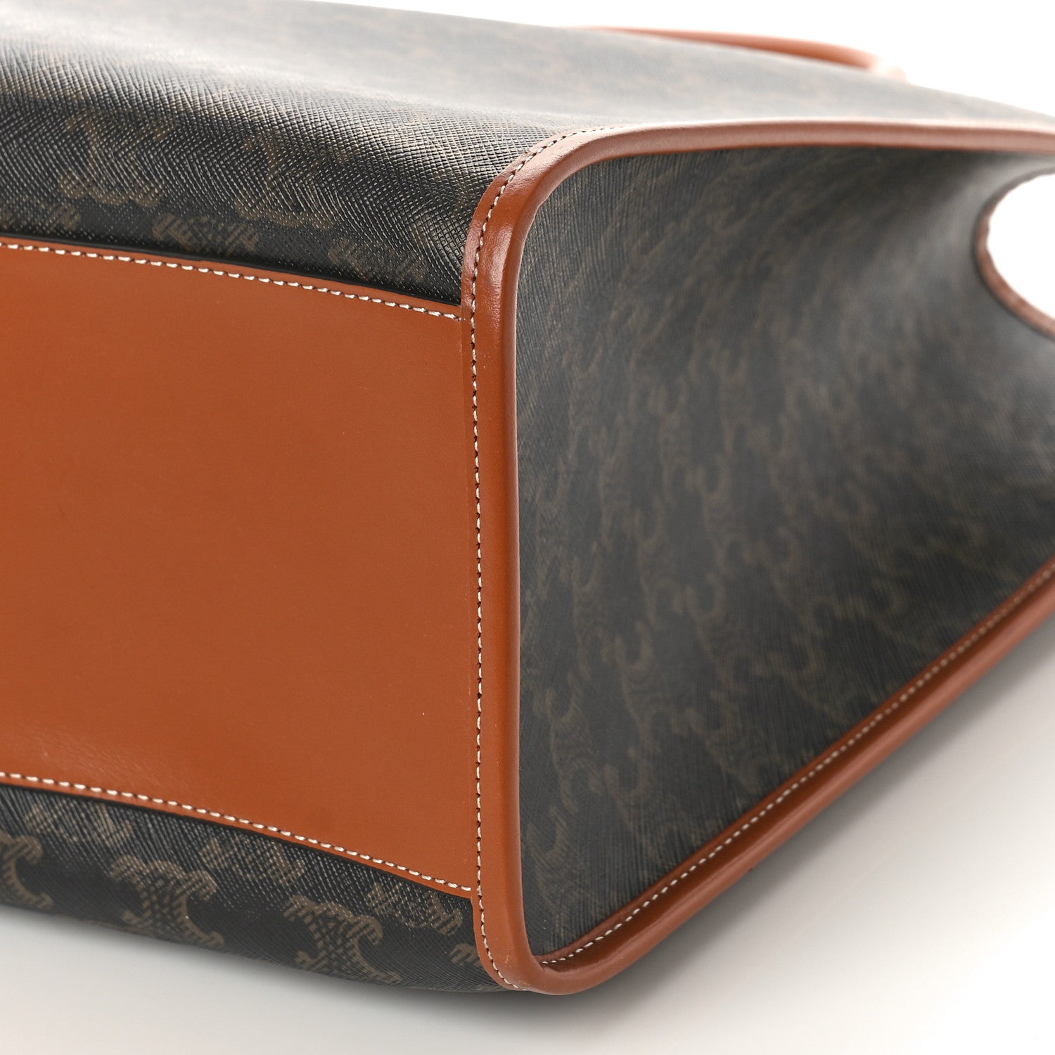 Celine Triomphe Canvas Calfskin Horizontal Cabas Tan 8 of 8