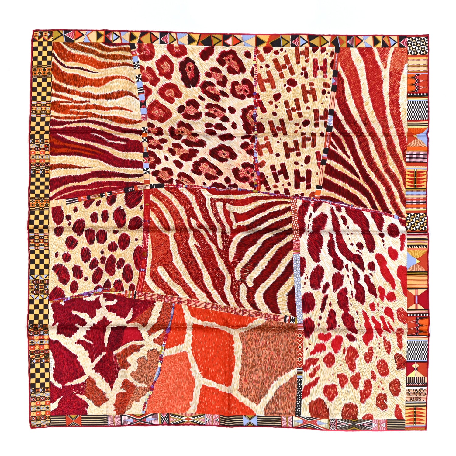 Hermes Silk Pelages et Camouflage Scarf 90 1 of 4