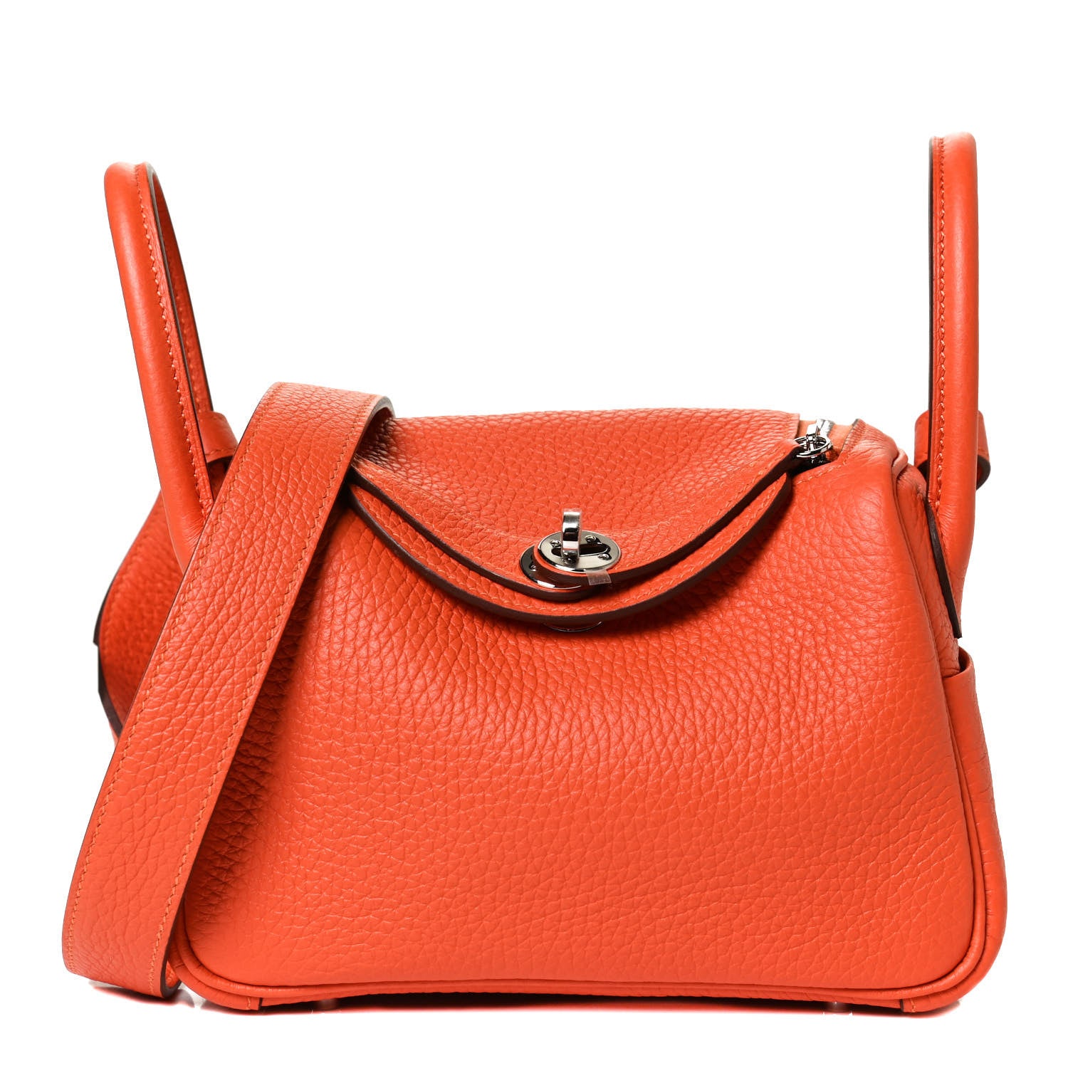 Hermes Taurillon Clemence Mini Lindy 20 Feu 1 of 10