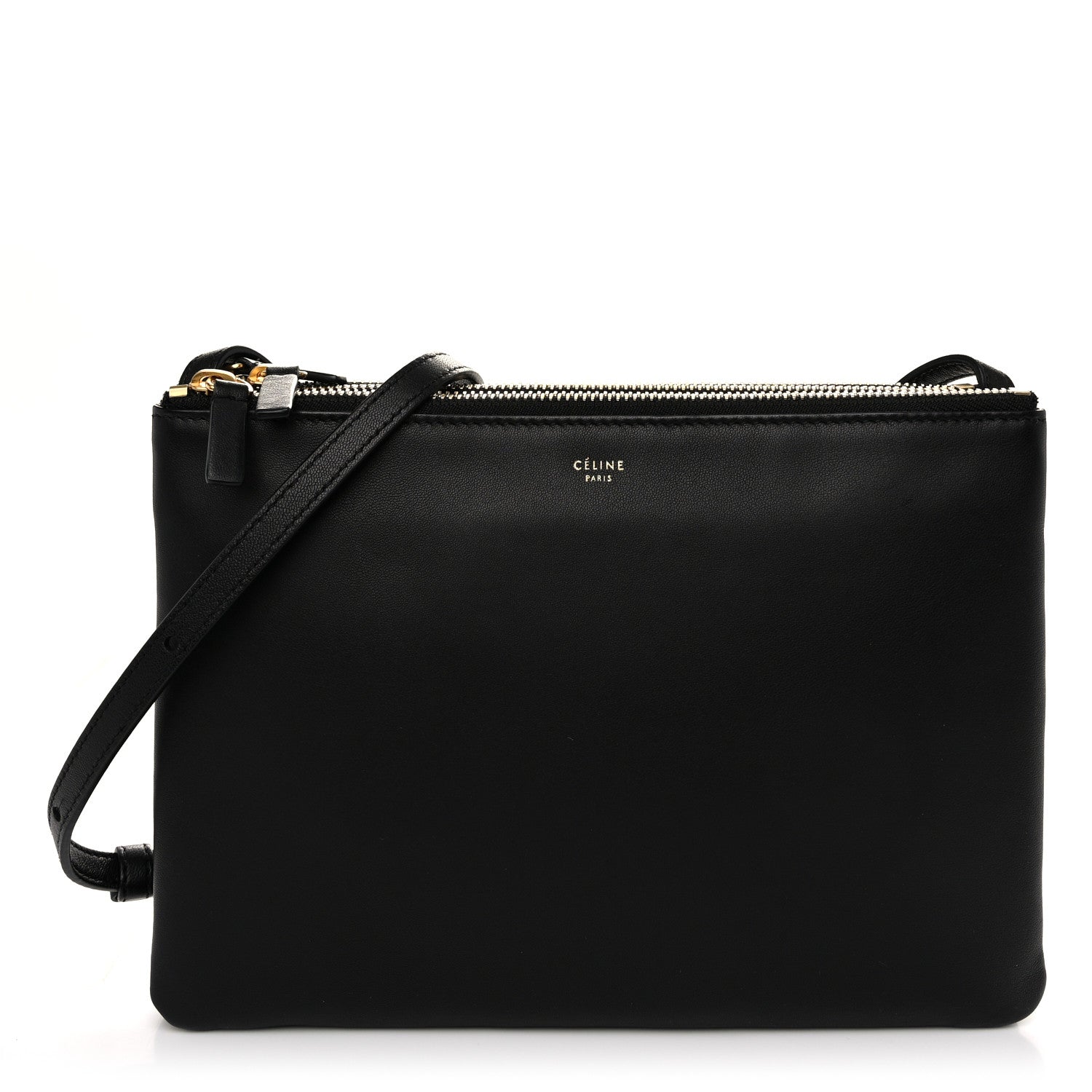 Celine Lambskin Large Trio Crossbody Bag Black 1 of 12