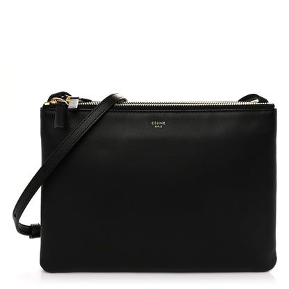 Celine Lambskin Large Trio Crossbody Bag Black 1 of 12