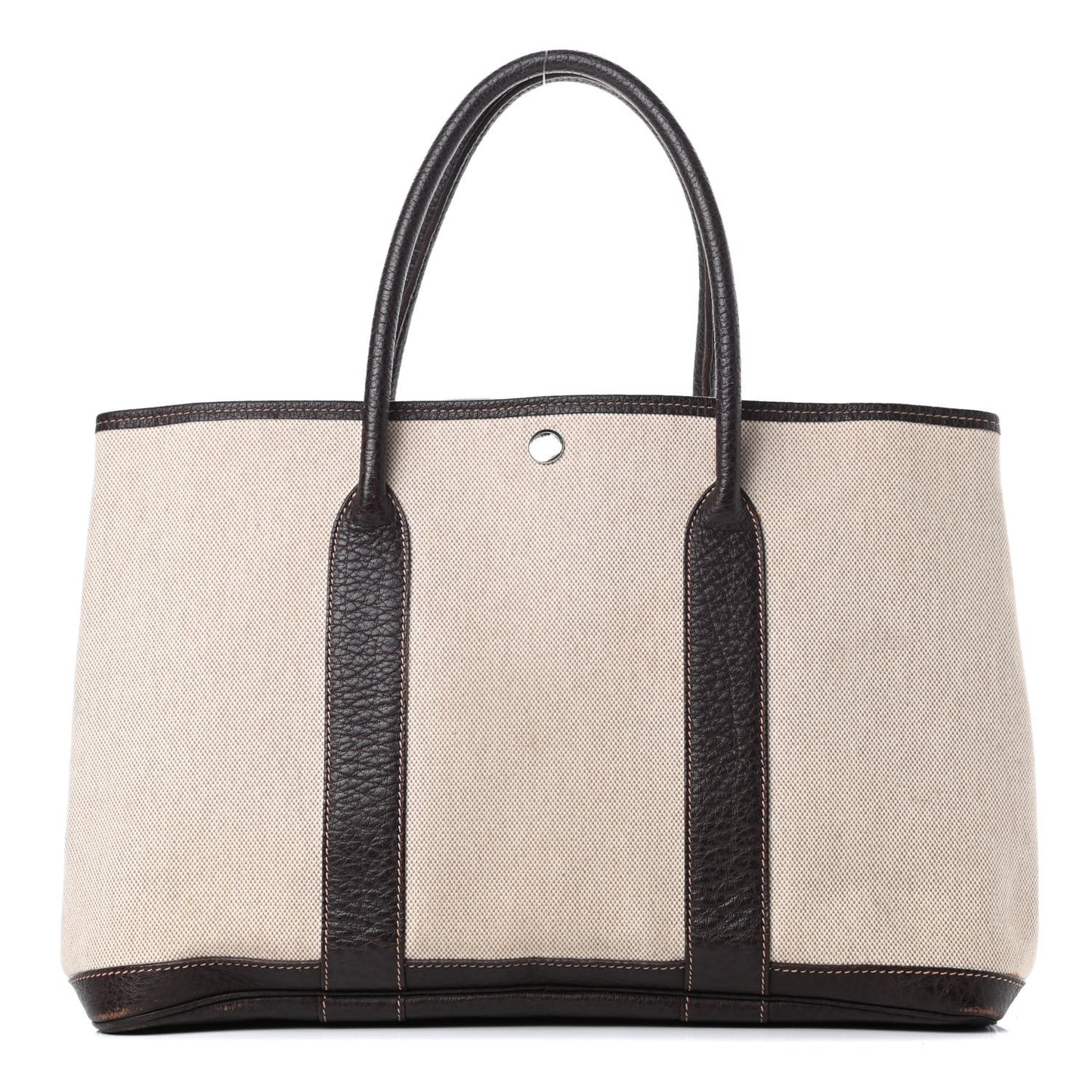 Toile Buffle Gala Garden Party Tote 36 MM Marron Fonce