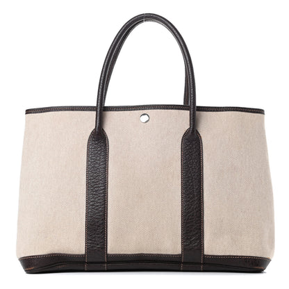 Hermes Toile Buffle Gala Garden Party Tote 36 MM Marron Fonce 1 of 13