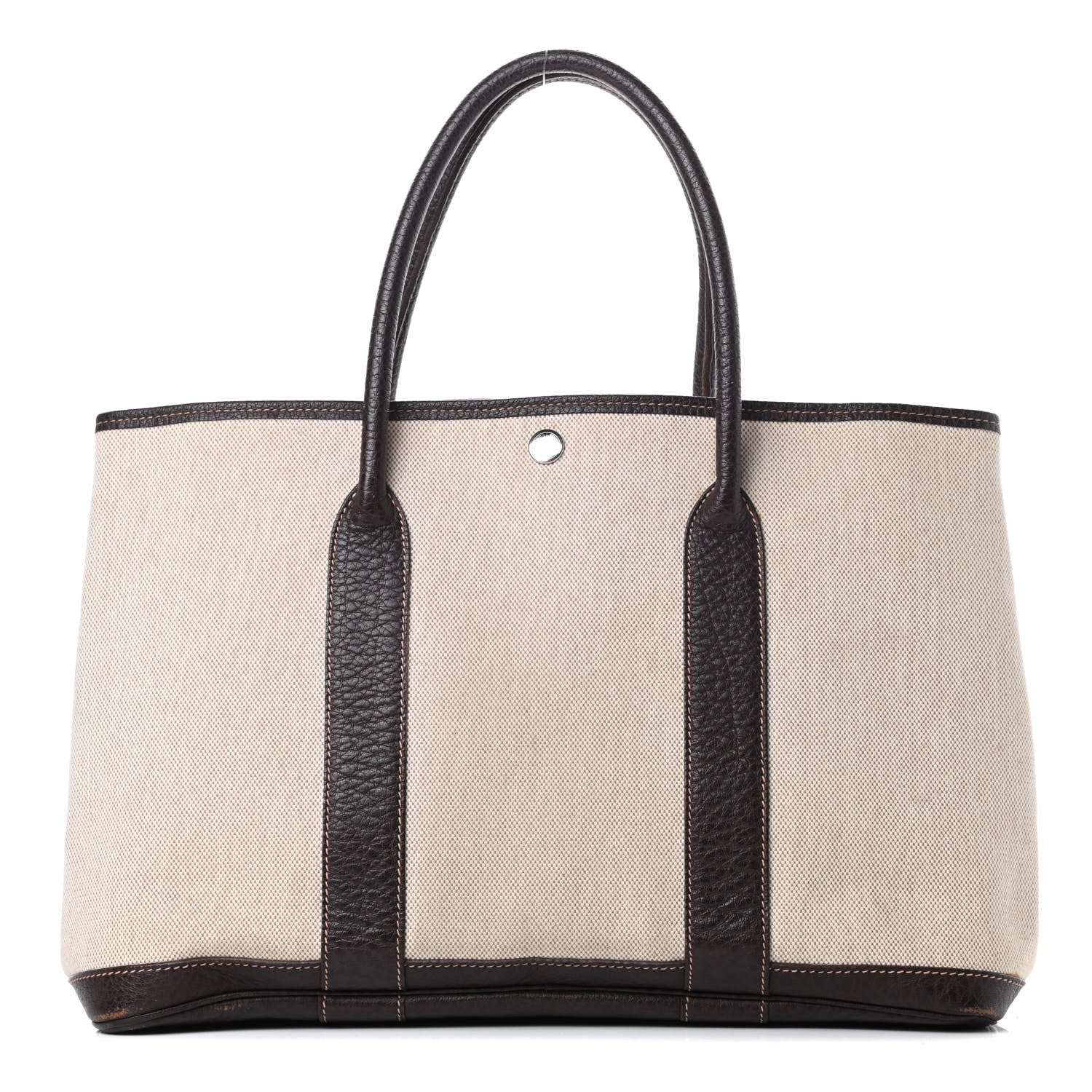 Hermes Toile Buffle Gala Garden Party Tote 36 MM Marron Fonce 1 of 13